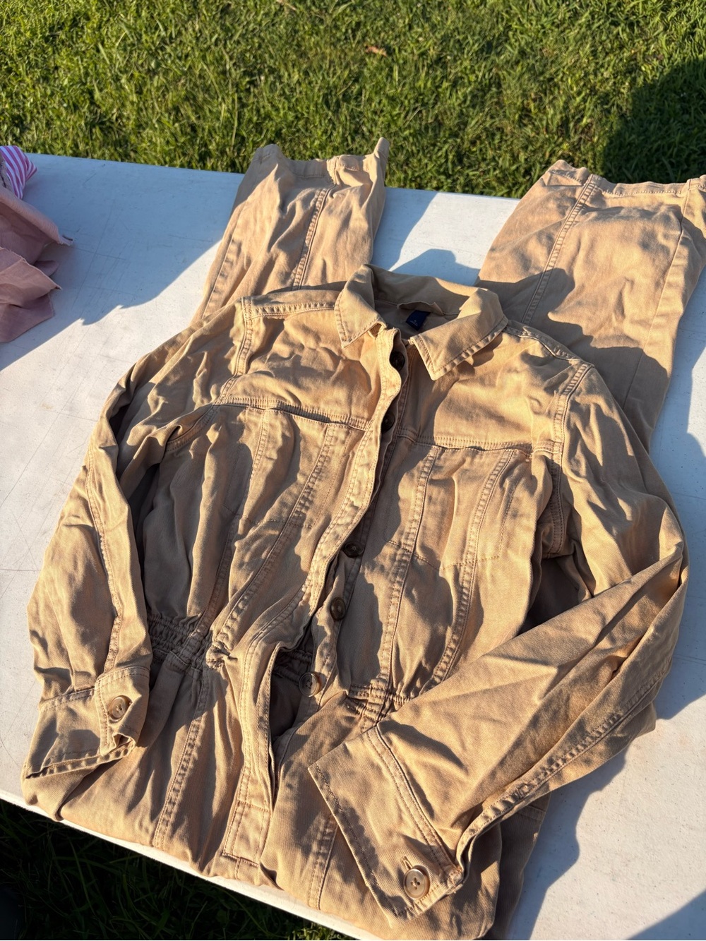 Khaki Utility Jacket - Beige Casual Workwear